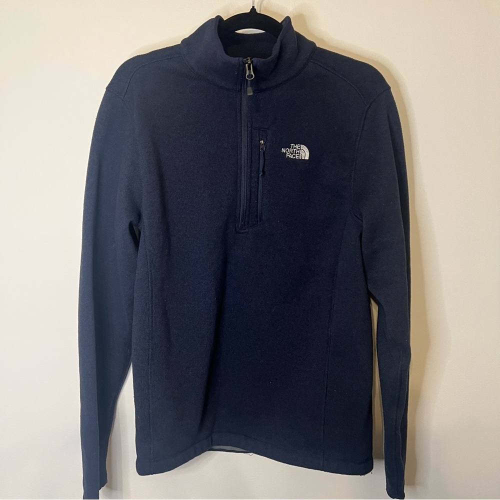 The North Face Mens Gordon Lyons Quarter Zip Fleece Pullover Navy‎ Blue Medium